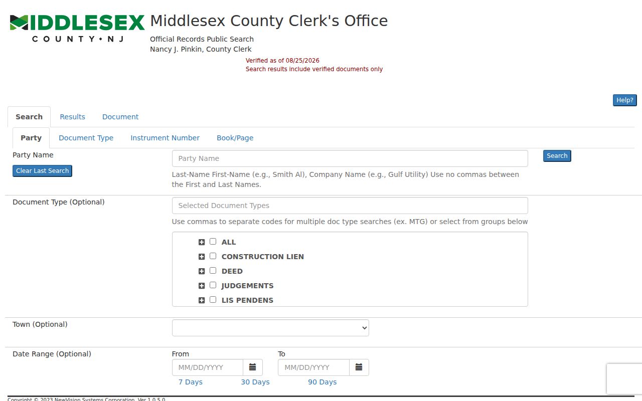 Plainsboro Township residents directory Middlesex County deed index fields
