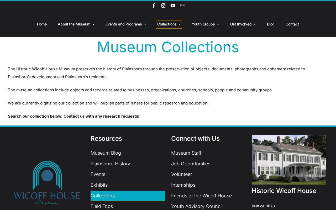 Plainsboro previous residents local-history research at Wicoff House collections
